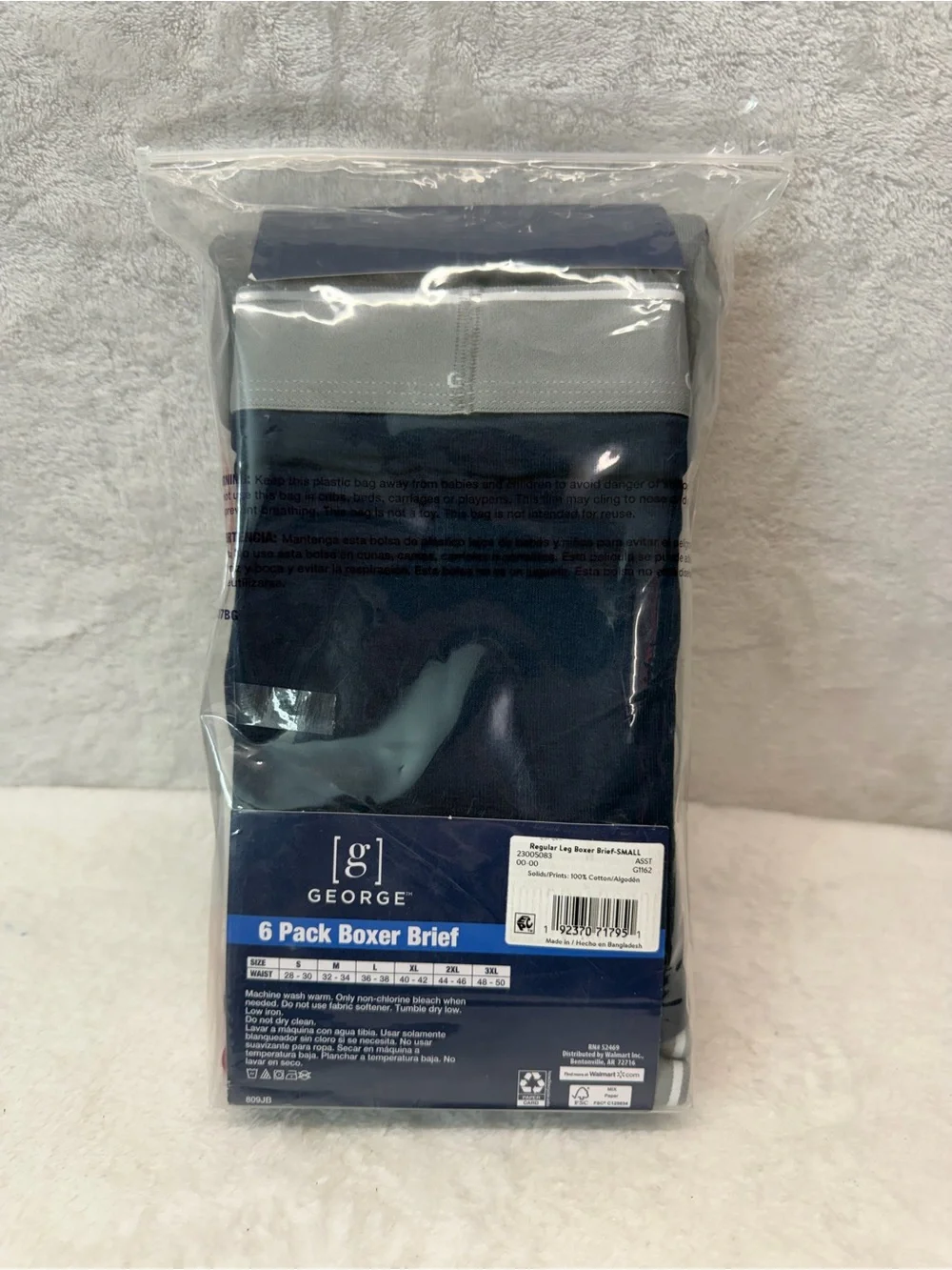 George 6-Pack Boxer Briefs - Navy, Red, Light Blue Size S